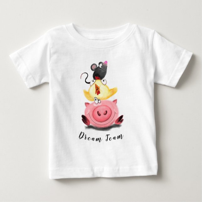 Camiseta De Bebé Best Friends Piggy Chick and Mouse Baby T-Shirt (Anverso)