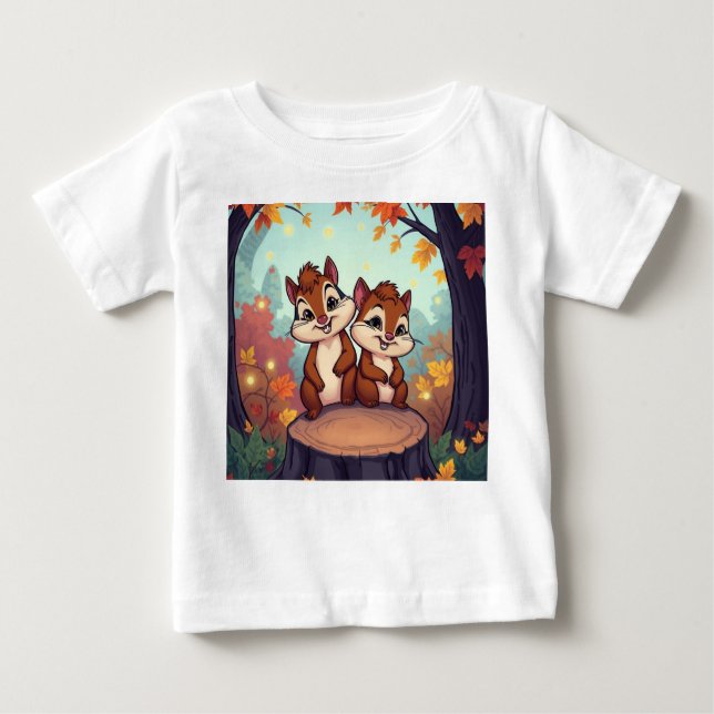 Camiseta De Bebé „Beste Freunde im Herbstzauber“ (Anverso)