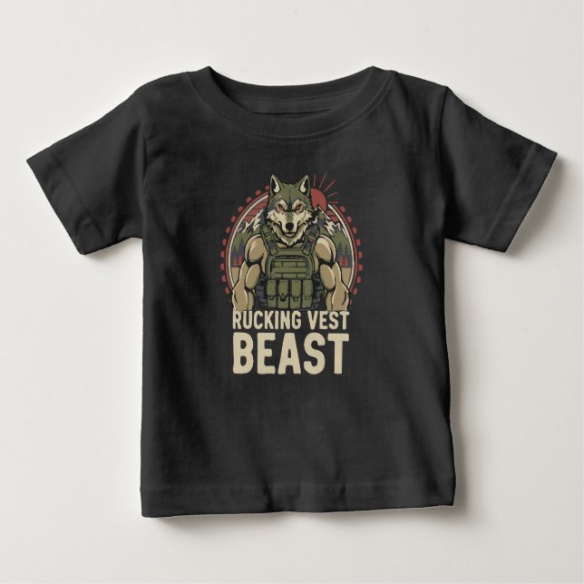 Camiseta De Bebé Bestia de Chaleco de Caminata (Anverso)