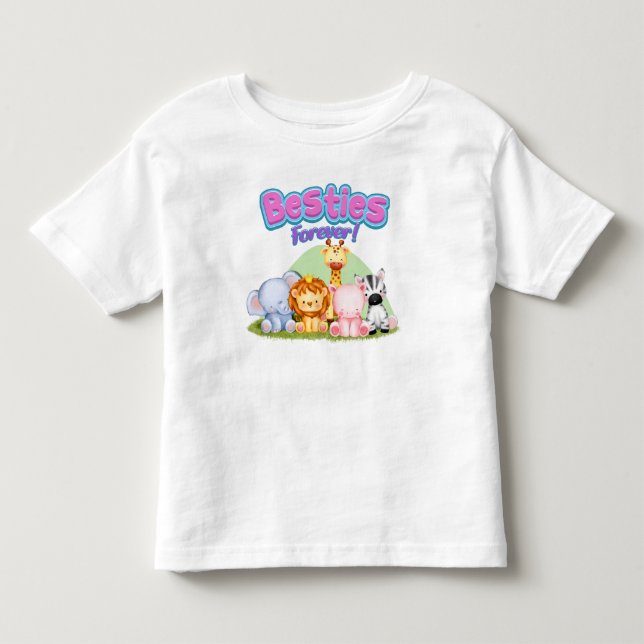 Camiseta De Bebé Besties para siempre camiseta: Animales salvajes m (Anverso)