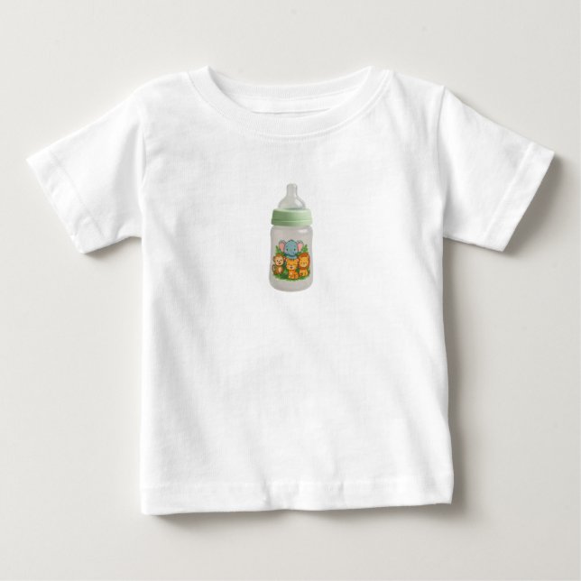 Camiseta De Bebé Biberón Jungle Friends (Anverso)