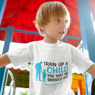 Camiseta De Bebé Bíblica cristiana de niños pequeños, azules y negr