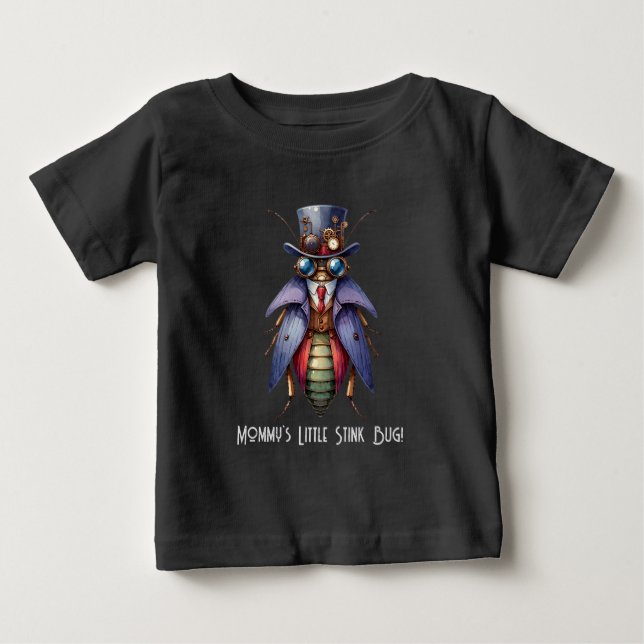Camiseta De Bebé Bicho Steampunk - ¡El pequeño insecto apestoso de  (Anverso)