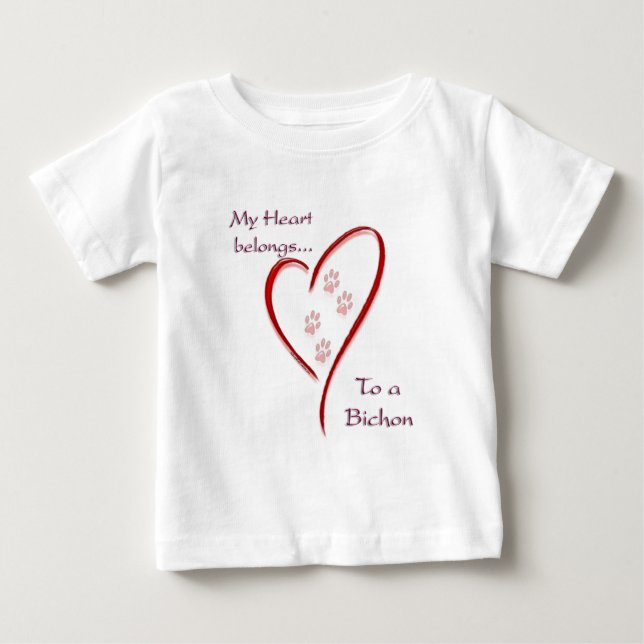 Camiseta De Bebé Bichon Frise Heart Pertenece (Anverso)