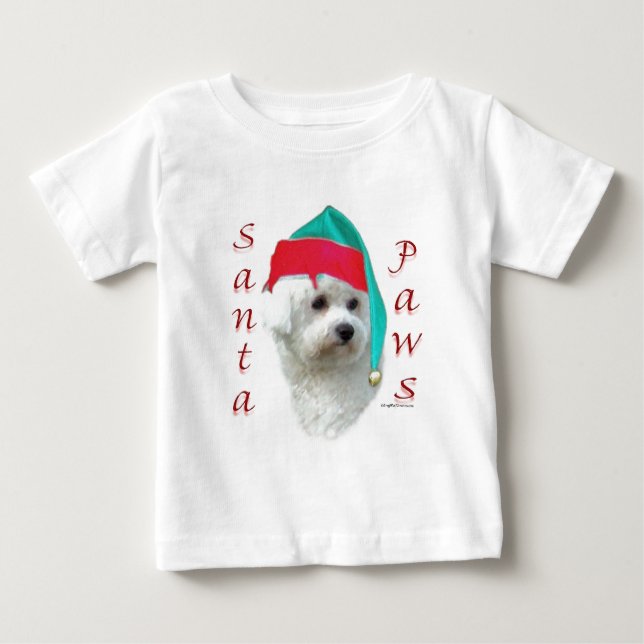 Camiseta De Bebé Bichon Frise Santa Paws (Anverso)