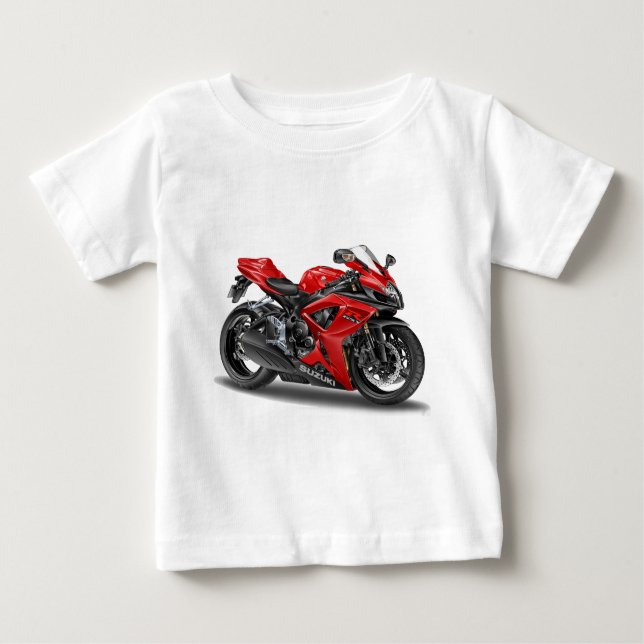 Camiseta De Bebé bici del rojo del suzuki GSX-R600 (Anverso)