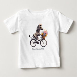 Camiseta De Bebé Bicicleta Bicicleta Zebra T-Shirt