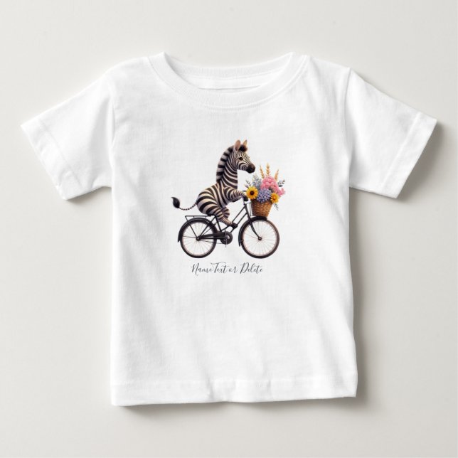 Camiseta De Bebé Bicicleta Bicicleta Zebra T-Shirt (Anverso)