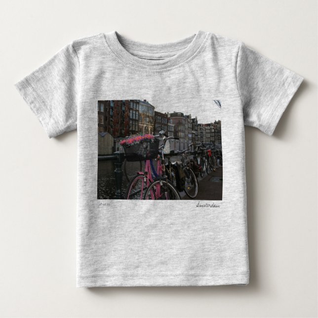 Camiseta De Bebé Bicicleta de Ámsterdam (Anverso)
