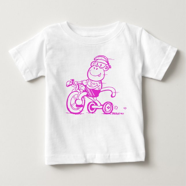 Camiseta De Bebé Bicicleta de monos de pedal para bebés (Anverso)