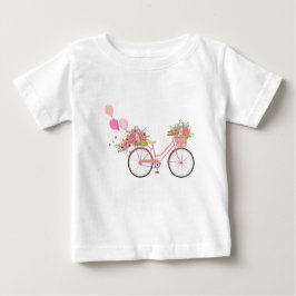 Camiseta De Bebé Bicicleta rosa caprichosa