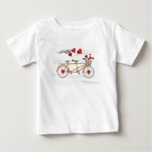Camiseta De Bebé Bicicleta rústica de la tarjeta del día de San