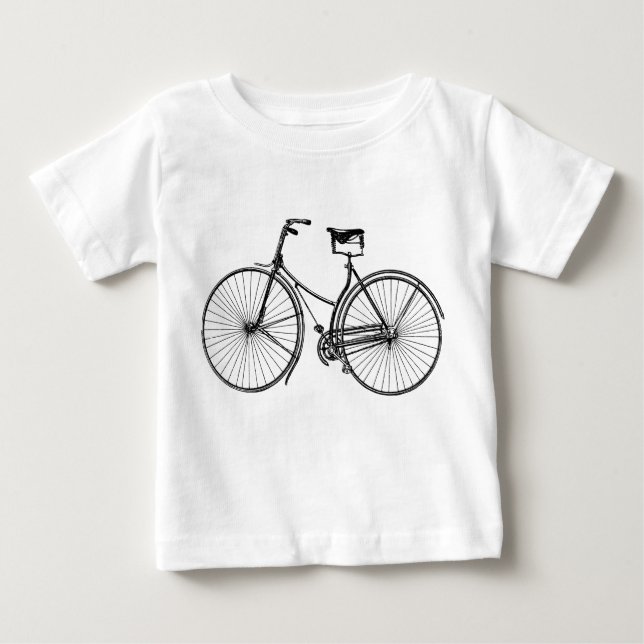 Camiseta De Bebé Bicicleta Vintage - Negro (Anverso)
