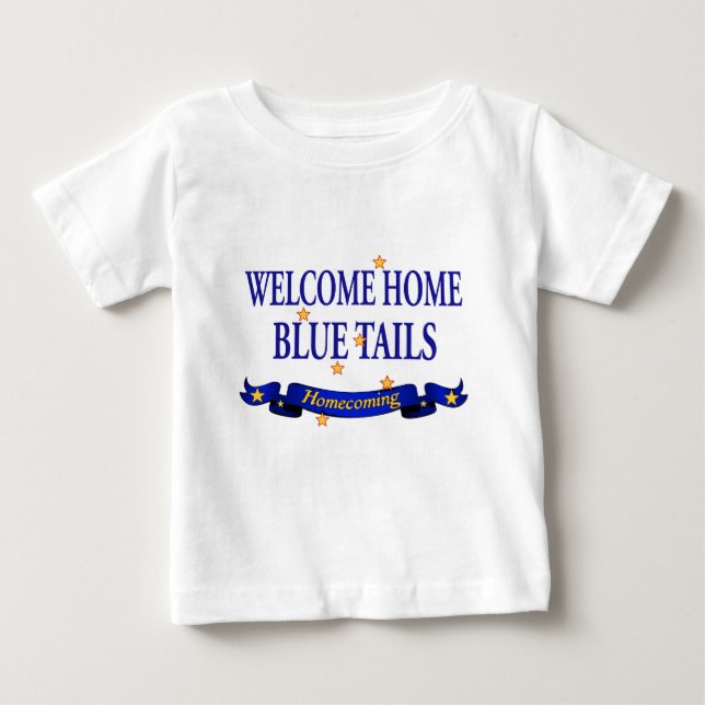 Camiseta De Bebé Bienvenido a Casa Blue Tails (Anverso)