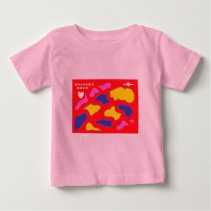 Camiseta De Bebé Bienvenido a casa diseñado para ti rojo y amarillo