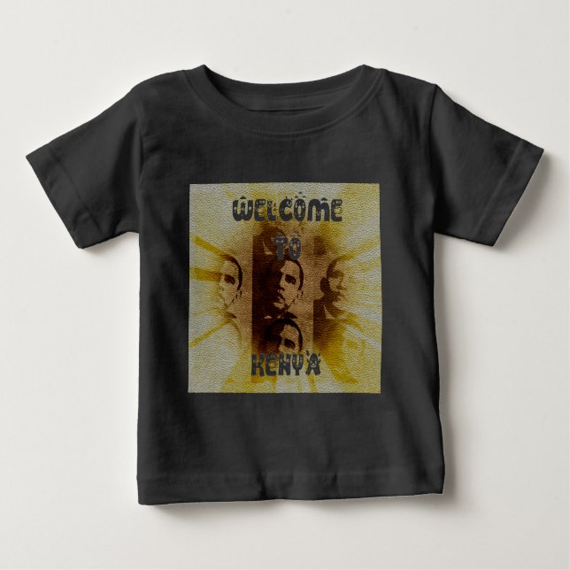 Camiseta De Bebé Bienvenidos a Kenia con la Colección Obama (Anverso)