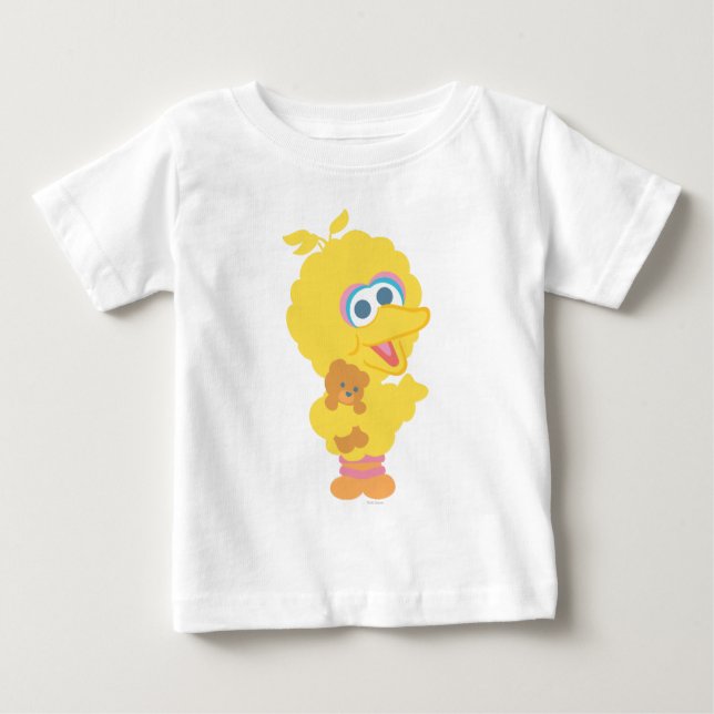 Camiseta De Bebé Big Bird Holding Teddy Bear (Anverso)