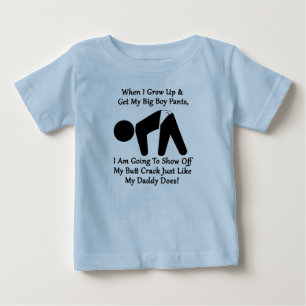Camiseta De Bebé Big Boy Butt Crack Pants Toddler Tee