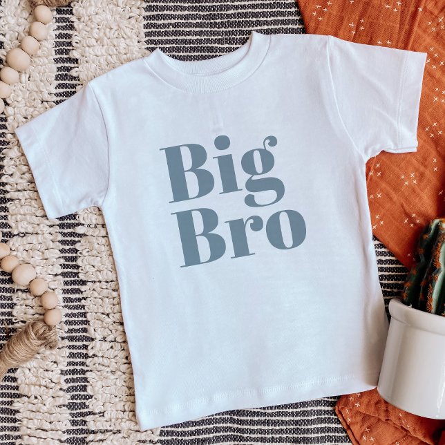 Camiseta De Bebé Big Bro | Duste familia de hermanos gemelos azul (Subido por el creador)