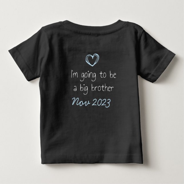 Camiseta De Bebé Big Brother secret reveal customizable date (Reverso)