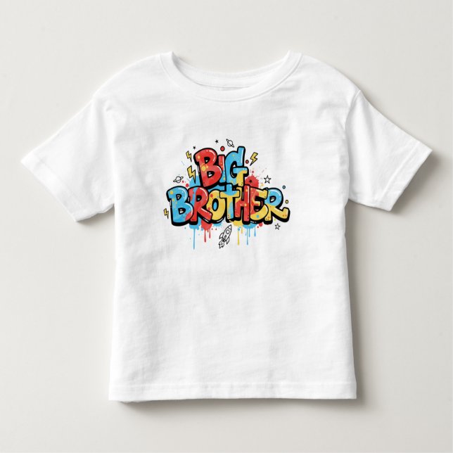 Camiseta De Bebé Big Brother Shirt Cool Graffiti Kids Tee (Anverso)