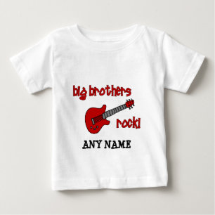 Camiseta De Bebé Big Brothers Rock! Con guitarra