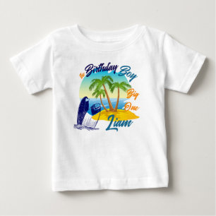 Camiseta De Bebé Big One Birthday Boy Beach Tema de nombre personal