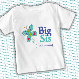 Camiseta De Bebé Big Sis Cute Whimsical Butterfly