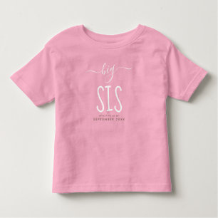Camiseta De Bebé Big Sis Rosa de Invitación de Recién nacido pers