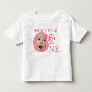 Camiseta De Bebé BIG SIS T para fiesta de primer cumpleaños   ROSA