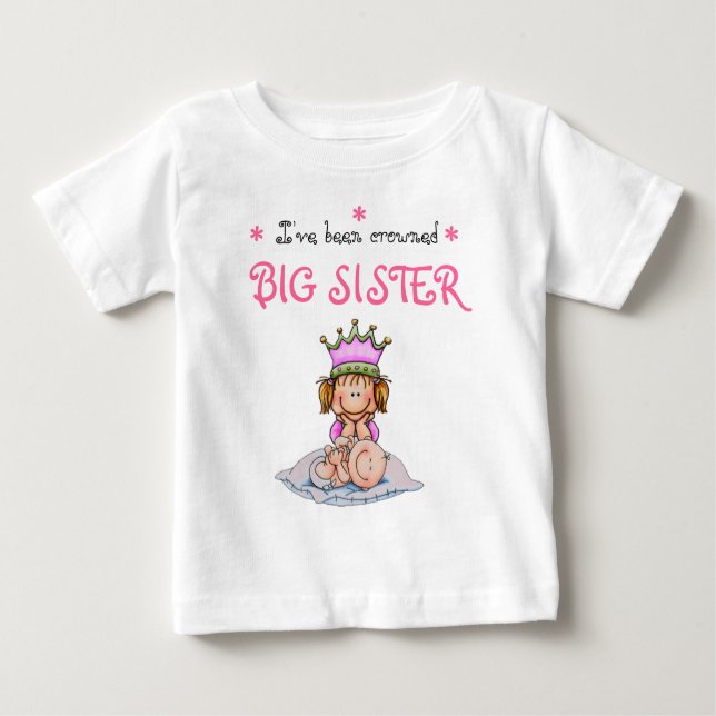 Camiseta De Bebé big sister crowned (Anverso)