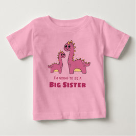 Camiseta De Bebé Big Sister lindo dinos