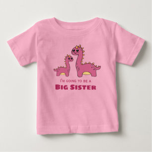 Camiseta De Bebé Big Sister lindo dinos