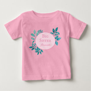 Camiseta De Bebé Big Sister nombre personalizado