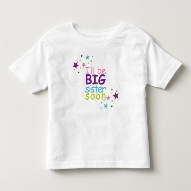Camiseta De Bebé Big sister soon stars (Anverso)