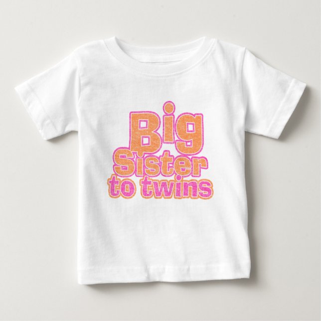 Camiseta De Bebé Big Sister to Twins (Anverso)
