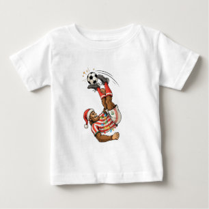 Camiseta De Bebé Bigfoot Sasquatch Fútbol Navidad Deporte Vacaciona