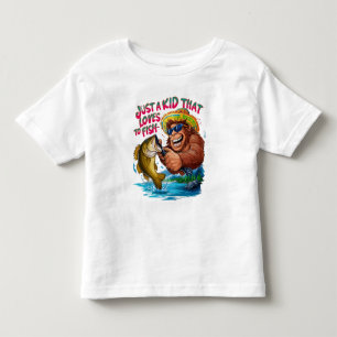 Camiseta De Bebé Bigfoots Sólo un niño que ama pescar