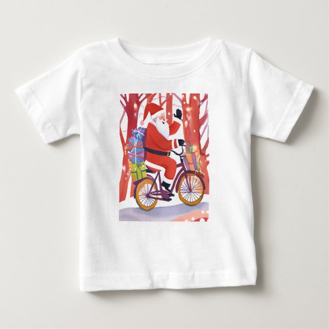 Camiseta De Bebé Biker santa claus (Anverso)