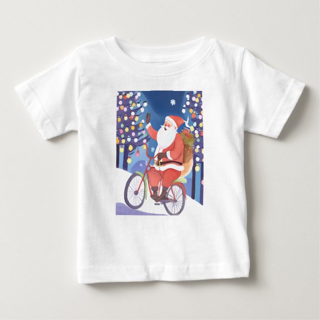 Camiseta De Bebé Biker santa claus (Anverso)
