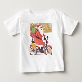Camiseta De Bebé Biker santa claus