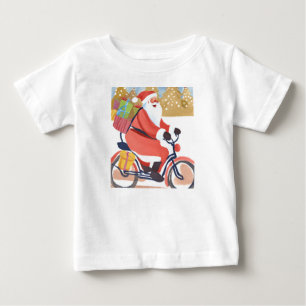 Camiseta De Bebé Biker santa claus