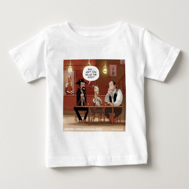 Camiseta De Bebé ¿Billy The Kid? Cabra divertida Cartoon (Anverso)