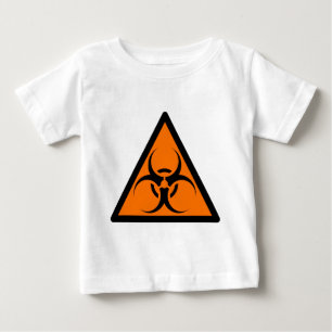 Camiseta De Bebé Bio peligro o naranja amonestador del símbolo del