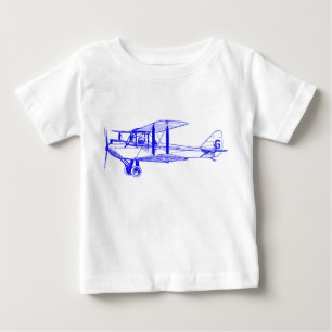 Camiseta De Bebé Biplano vintage - Azul