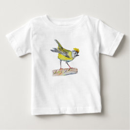 Camiseta De Bebé Bird Amarilla Dibujando Todd Ruffle Tee, Blanco