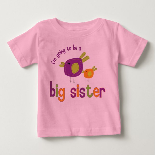 Camiseta De Bebé birdie big hermana back (Anverso)