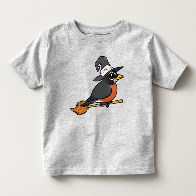Camiseta De Bebé Birdorable American Robin Witch Halloween (Anverso)