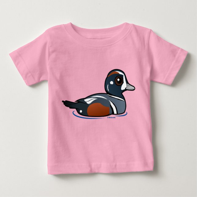 Camiseta De Bebé Birdorable Harlequin Duck (Anverso)
