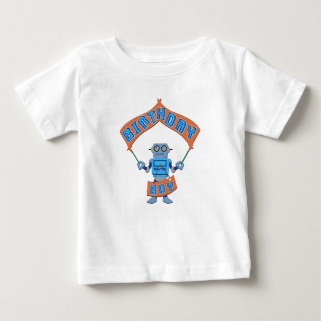 Camiseta De Bebé Birthday Boy Robot (Anverso)
